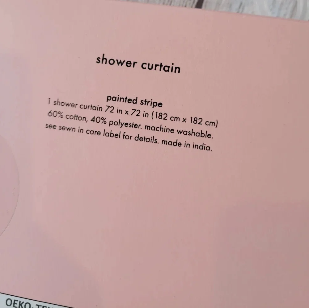 Kate Spade ♠️ Fabric Shower Curtain Painted Stripe •New in Package•